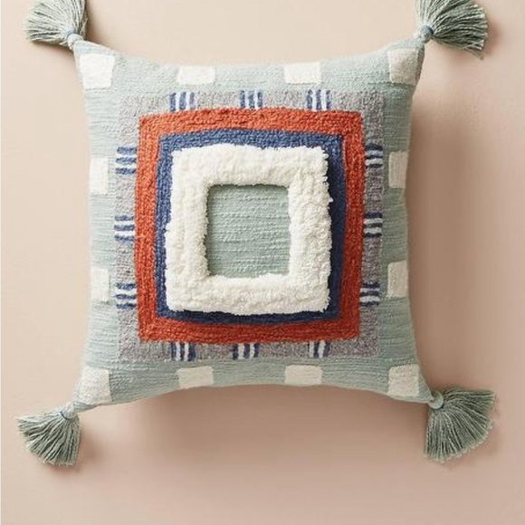 Anthropologie Other - Like new - Anthropologie Rayas Iris Blue Tufted Geometric Pillow